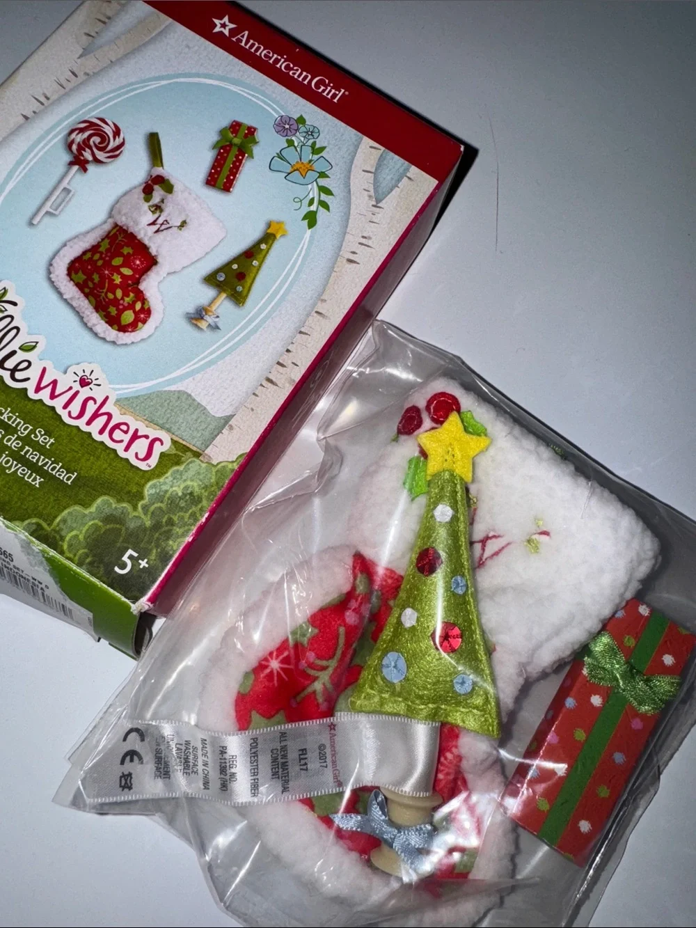 American Girl WellieWishers Merry Stocking Play Set NEW -missing lollipop